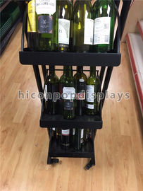 China Schwarz-Farbe des 3 Regal-bewegliche alkoholfreien Getränkes/des Wein-Ausstellungsstandes mit 4 Gießmaschinen fournisseur