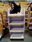 Wood flooring movable hair care shampoo display stand fournisseur