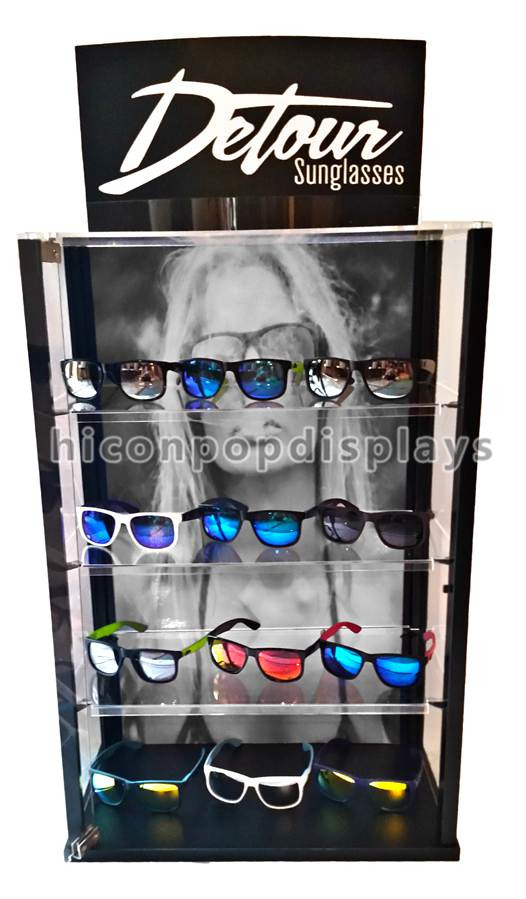 Tischplatte-Acryleinkommen Eyewear-Einzelhandelsgeschäft-Werbung, die Glas-Ausstellungsstand zuschließt