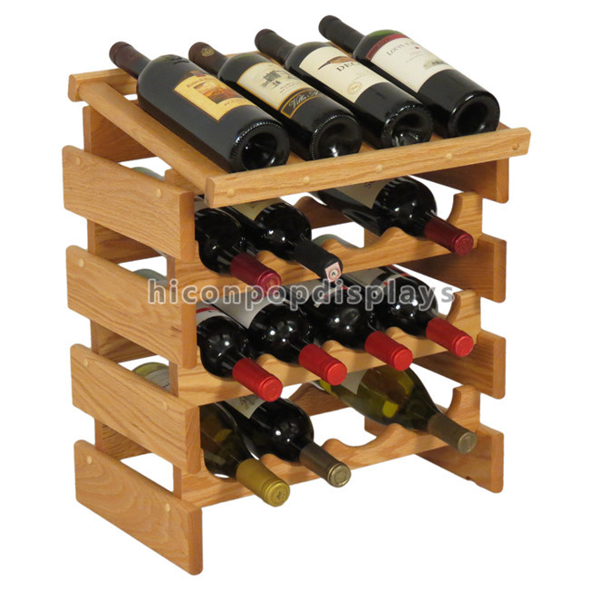 Kundenspezifisches Wein-Ausstellungsstand-Weinhandlungs-Einzelhandels-Werbungs-Holzfußboden-Weinregal