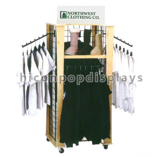 Butiken-Kleidungs-Ladenbaue 4 - Weisen-hängende Kleidungs-Präsentationsständer für Kleid