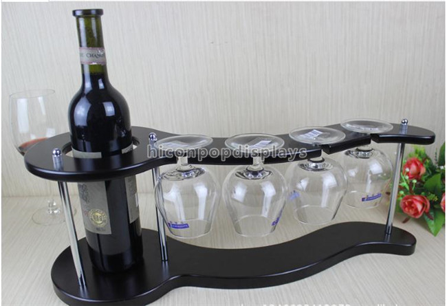 Roter Metallknall-Wein überfällt freier stehender Glasschalen-KleinPräsentationsständer-multi- Schicht