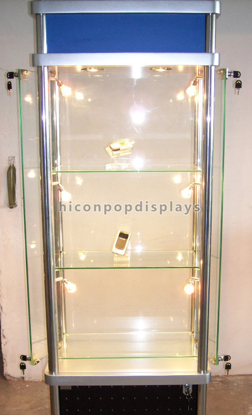 Bodenbelag, der Glasverkaufsmöbel-kundenspezifische Einzelhandelsgeschäft-Gondel-Display-Units beleuchtet