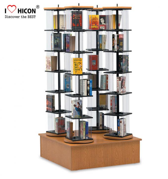 Drehender Buch-Ausstellungsstand-Metalldraht steckt CD Bodenbelag-Ausstellungsstand ein