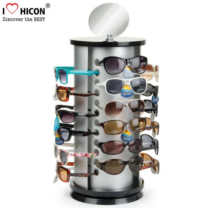 Gegenspitzen-Sonnenbrille-Einkommen-runde Form-Metallbrillen-Anzeige Rod