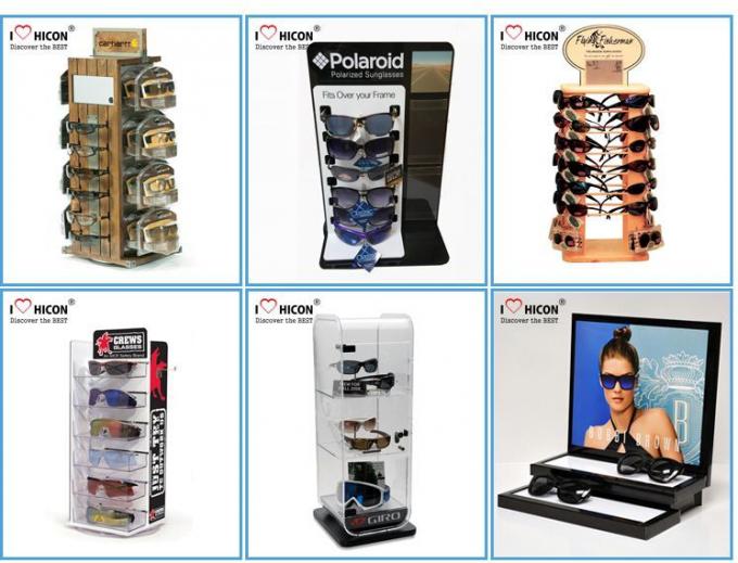 Schwarzes Metallsonnenbrille-Einkommen mit geführter Beleuchtung, Sunglass-Präsentationsständer