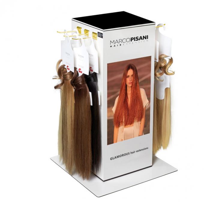 POP-Markenbildschirme Drehbare Haarverlängerungsbildschirmregal Tisch