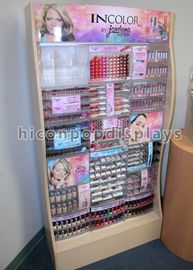 China Hölzerner Lippenstift-kosmetischer Ausstellungsstand-Einzelhandels-Make-upanzeigen-Bodenbelag fournisseur