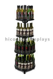 China Justierbare Weinhandlungs-Anzeigen-Befestigung 4-Layer verkaufen Wein-Anzeigen-Turm-runde Form im Einzelhandel fournisseur