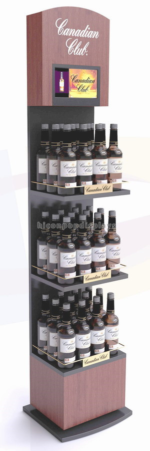 Alkohol-Geschäfts-Gin Handelscountertop-Draht-Weinregal-Anzeigen-fertige goldene Farbe