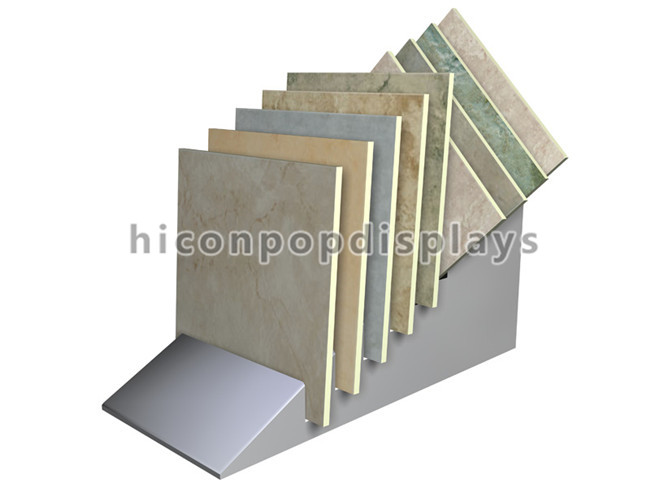 Metallfreie stehende Boden-Granit-/Marmor-Fliesen-Anzeige für Steinkleinausstellungsraum
