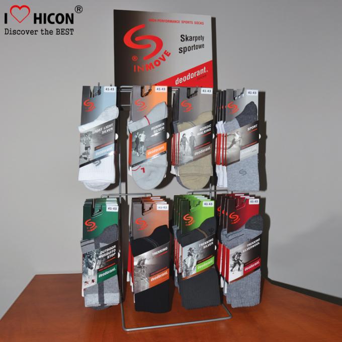 Fußbekleidungs-Geschäfts-Metallpräsentationsständer, drehender Tischplatte-Socken-Präsentationsständer