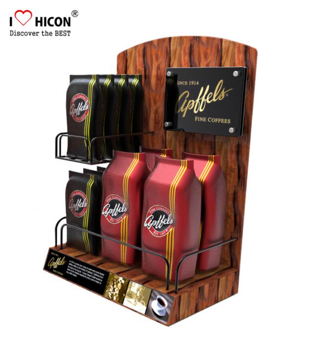Köder-Kunden widersprechen Präsentationsständer-Kaffee-Taschen-förderndem Kleinnahrungsmittelanzeige Countertop