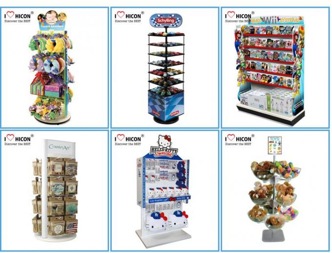 Spornen Sie Kinderboden-stehenden Spinner-Präsentationsständer POP-Spielzeugsladen-Ausstellungsstand an