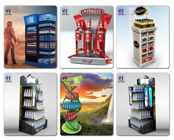 Sugar Content Energy Drinks Display steht im Speicher-Verkauf