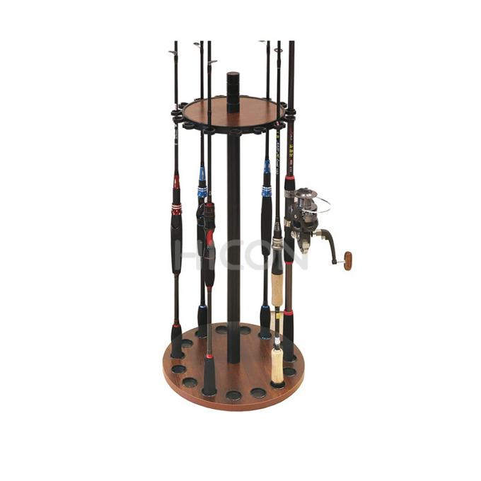 Hölzernes Fischen-Rod Display Rack Round Pole-Halter-Angelrolle-Gestell